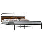 vidaXL Sängram utan madrass metall rökfärgad ek 183x213 cm