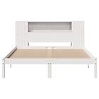 vidaXL Säng med bokhylla utan madrass vit 160x200cm massiv furu