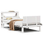vidaXL Sängram med huvudgavel utan madrass vit 90x190 cm