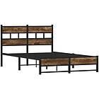 vidaXL Sängram utan madrass metall rökfärgad ek 120x190 cm