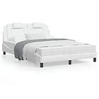 vidaXL Sängram med huvudgavel vit 140x190 cm konstläder