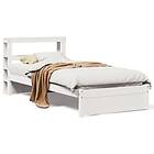 vidaXL Sängram med huvudgavel utan madrass vit 90x190 cm