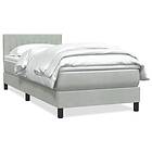 vidaXL Ramsäng med madrass ljusgrå 80x210 cm sammet