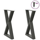vidaXL Matbordsben 2 st antracit 60x(72-73,3) cm stål