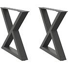vidaXL Soffbordsben 2 st antracit 60x(42-43,3) cm stål