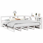 vidaXL Säng med bokhylla utan madrass vit 180x200cm massiv furu