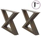 vidaXL Soffbordsben 2 st naturligt stål 60x(30-31,3) cm stål