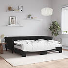 vidaXL Dagbädd utdragbar med madrasser svart 90x190 cm sammet