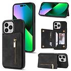 Skalo iPhone 16 Pro PU Läder Skal med Korthållare/Plånbok
