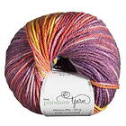 Merino Garn Mix Multi-Coloured 50g lila & gul