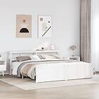 vidaXL Sängram med huvudgavel utan madrass vit 180x200 cm