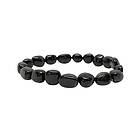 Kristallpunkten Armband Turmalin svart 10-15mm pärlor Större handled