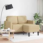 vidaXL 2-sitssoffa med schäslong L-formad ljusgrön grå 125 cm linne