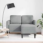 vidaXL 2-sitssoffa med schäslong L-formad ljusgrå 125 cm tyg