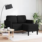 vidaXL 2-sitssoffa med schäslong L-formad svart 125 cm konstläder