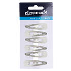 Eleganza Hair Clip Silver Glitter 6 stk.