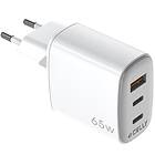 Celly UPTC1USB2USBC65 GaN 1 x USB-A 2 x USB-C PD 65W Vit