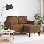 vidaXL 2-sitssoffa med schäslong L-formad brun 125 cm konstläder