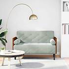 vidaXL Loveseat soffa med bolsterdynor ljusgrå 110 cm sammet