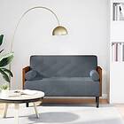 vidaXL Loveseat soffa med dynor mörkgrå 110 cm sammet