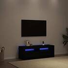 vidaXL TV-bänk med LED-lampor svart ek 120x35x40 cm konstruerat trä
