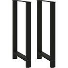 vidaXL Soffbordsben svart 2 st 60x(110-111) cm stål