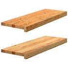 vidaXL Fönsterbänkar 2 st ljusbrun 70x25x2 cm massiv ek