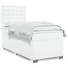 vidaXL Ramsäng med madrass vit 80x200 cm konstläder