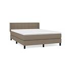 vidaXL Ramsäng med madrass taupe 140x190 cm tyg