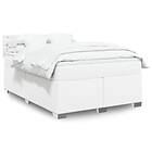 vidaXL Ramsäng med madrass vit 160x200 cm konstläder