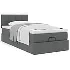 vidaXL Ottoman säng med madrass mörkgrå 90x200 cm tyg