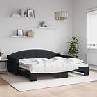 vidaXL Dagbädd utdragbar svart 90x190 cm tyg