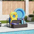 vidaXL Flottörförvaring vid poolen svart 110x100x57 cm konstrotting