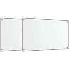 vidaXL Stänkskydd 2 st transparent 70x60 cm härdat glas
