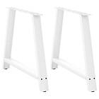 vidaXL Soffbordsben A-formade 2 st vit 100x(72-73) cm stål