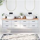 vidaXL Bänkskiva för badrum 200x60x(2-4) cm obehandlat massivt trä