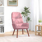 vidaXL Vilstol rosa sammet
