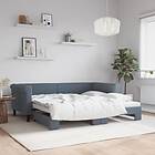 vidaXL Dagbädd utdragbar mörkgrå 90x190 cm sammet