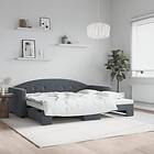 vidaXL Dagbädd utdragbar mörkgrå 90x190 cm sammet
