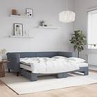 vidaXL Dagbädd utdragbar och madrasser mörkgrå 90x190 cm sammet