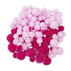 Panduro Hobby Pom Pom mix 150 st rosa & vitt – massor av fina fluffiga pompom-bo
