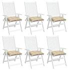 vidaXL Palldynor 6 st beige 50x50x7 cm oxfordtyg