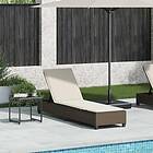vidaXL Solstol med dynor brun 55x200x25,5cm konstrotting