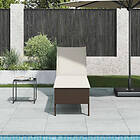 vidaXL Solstol med dyna brun 55x200x44cm konstrotting