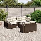 vidaXL Loungegrupp för trädgården 11 delar brun konstrotting 3261303