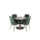 Venture Home Estelle Matgrupp 106cm Rund Med 4 Velvet Deluxe Stolar