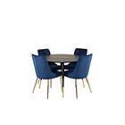 Venture Home Dipp Matgrupp 115cm Rund Med 4 Velvet Stolar 