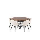 Venture Home Copenhagen Matgrupp 140cm Rund Med 6 Velvet Stolar