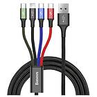 Baseus 4 en 1 Rapid USB 2,0 type A vers 2xType C, 1 x Micro USB & 1 x Lightning 