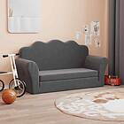 vidaXL Bäddsoffa för barn 2-sits antracit mjuk plysch 357060
